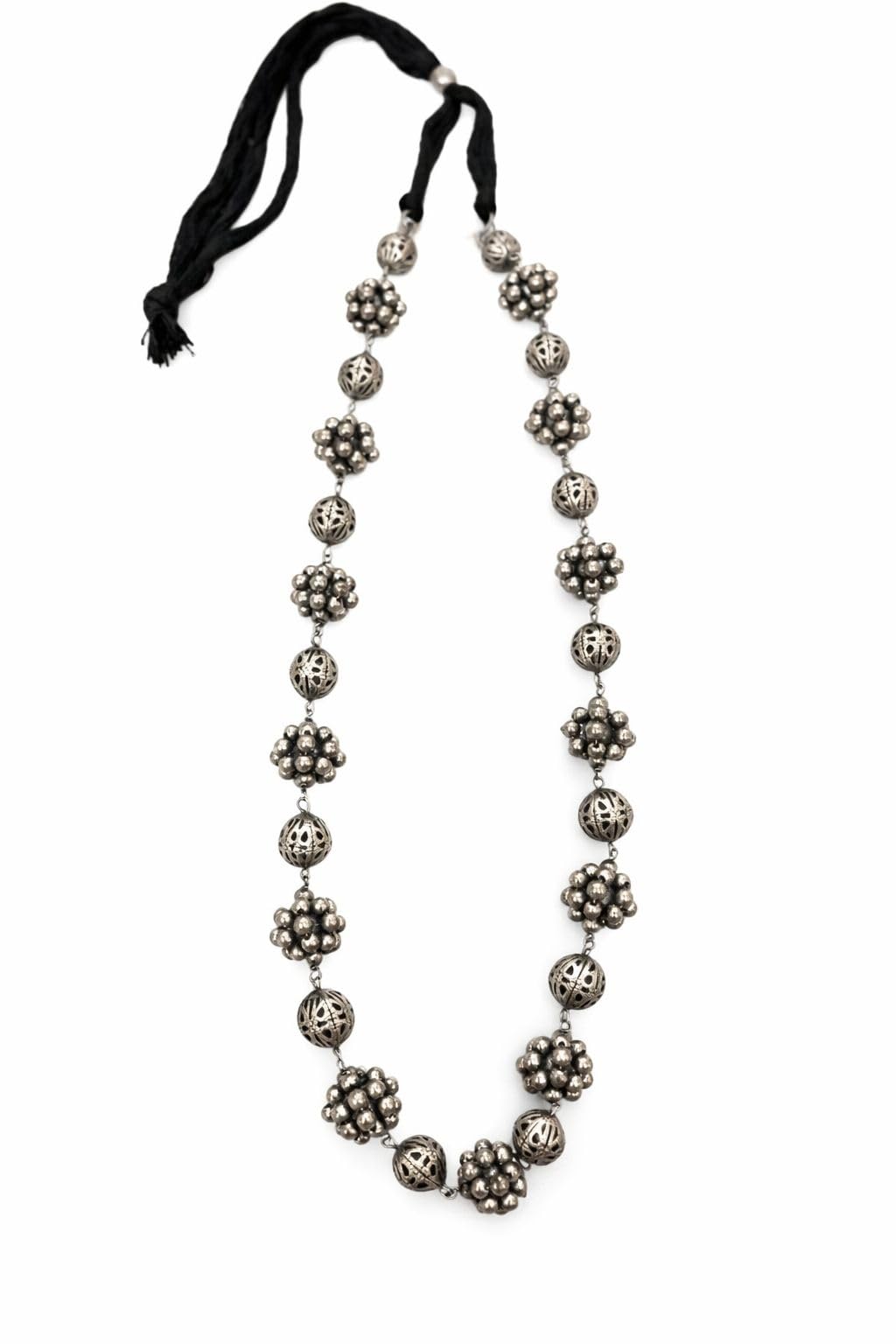 jewels by araina Black Polish Oxidised Bead Necklace-picture-15