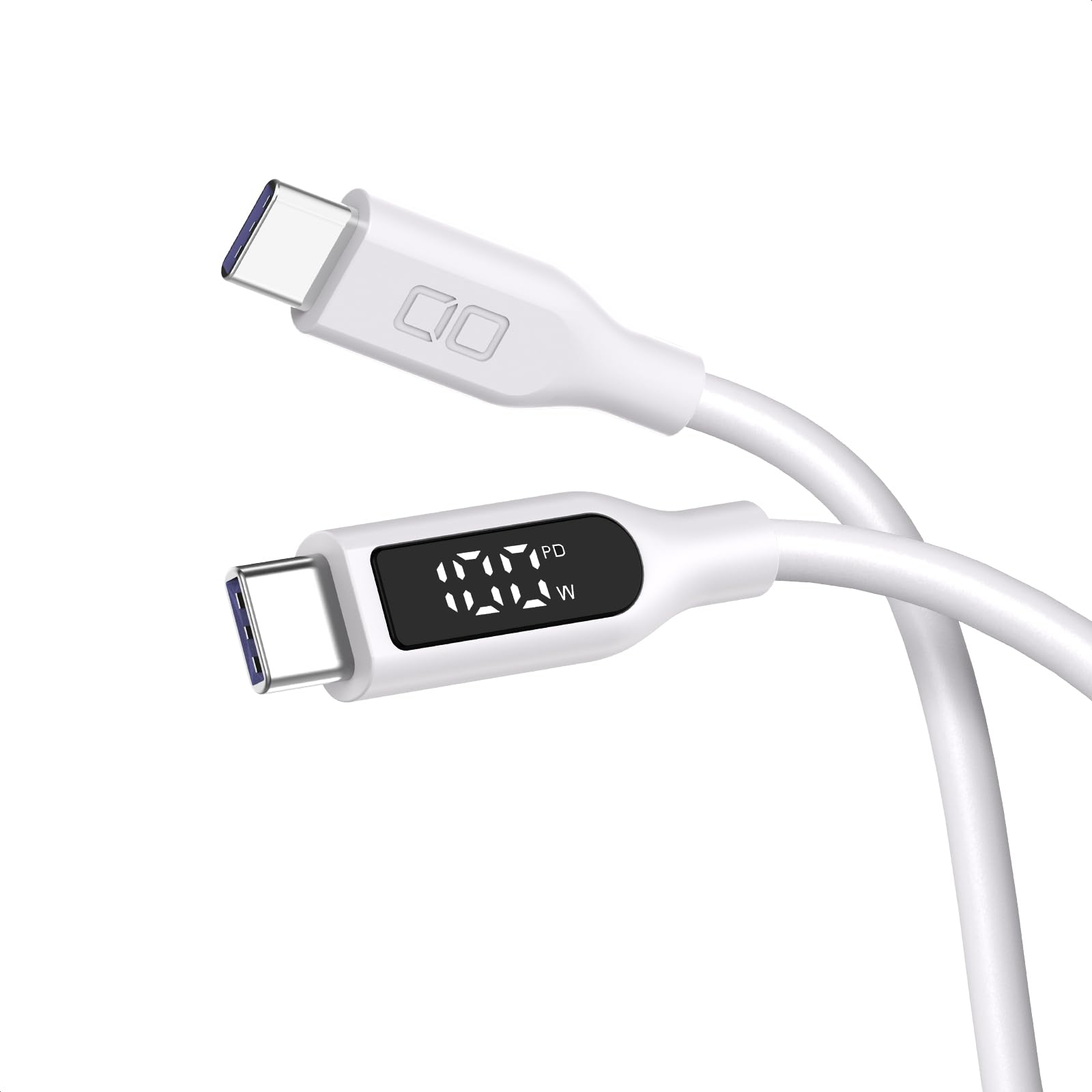 CIO 柔らかいシリコンケーブル 液晶ディスプレイ搭載 USB type-C 充…