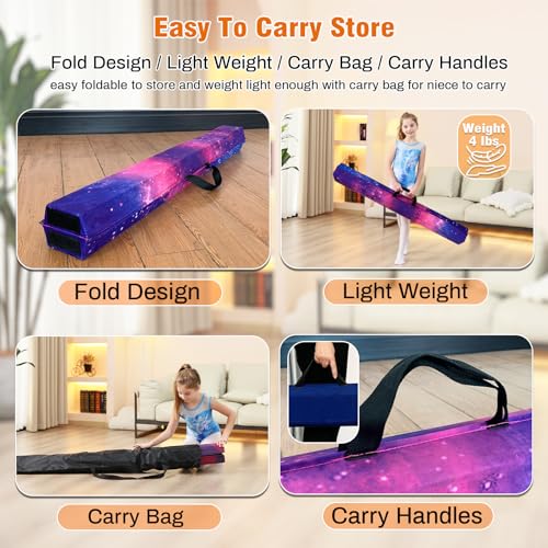 Image of Marfula 6 FT / 8 FT / 9 FT Folding Gymnastics Beam Foam Balance Floor Beam