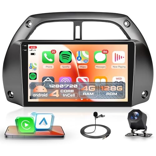 Autoradio Android 15 fluide pour Toyota RAV4 avec Carplay sans fil et commande au volant