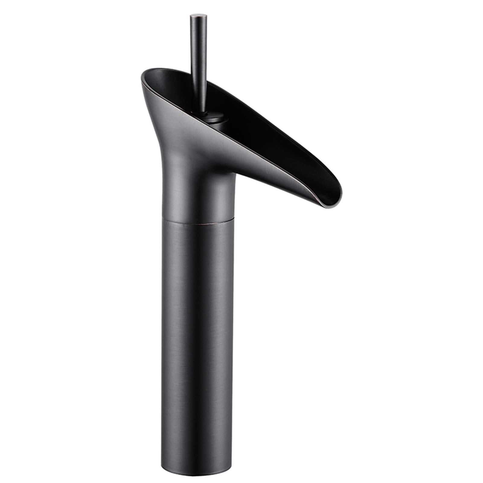 Retro Wasserfall Waschtischarmatur Schwarz Matt, Einhebel Armatur für Bad mit Messing Finish, G3/8
