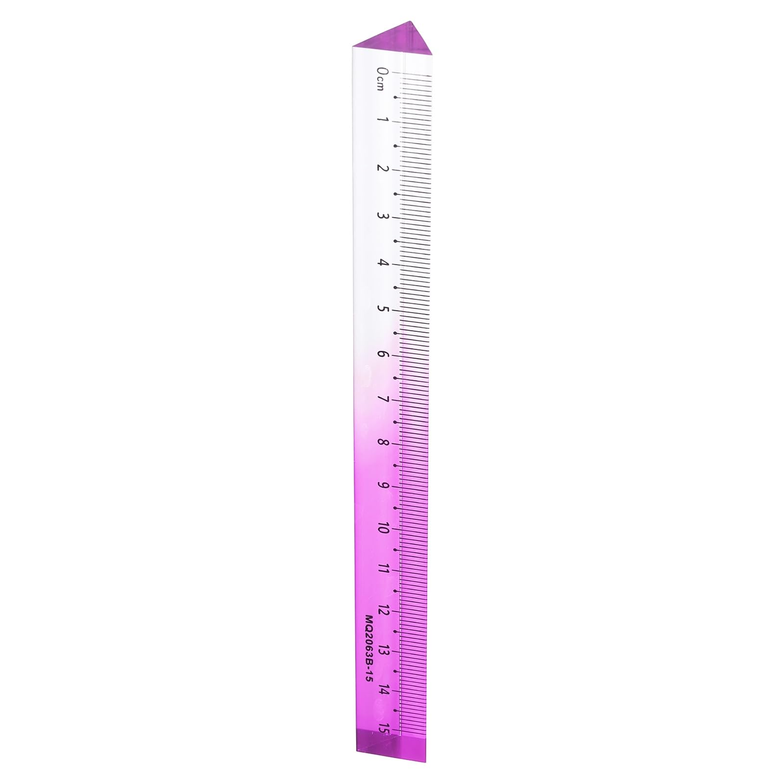 sourcing map Acrylic Clear Straight Rulers 15cm Metric Transparent Gradient Three-Dimensional Plastic Ruler Square Cube Measuring Tool for Classroom Office Home, Pink Purple
