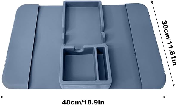 Couch Cup Holder Tray,Anti-Slip Silicone Organizer with Side Pocket - Sofa Cup Holder Tray - for Sofa Desk Car Travel Laptop Chair Phone Bed TV