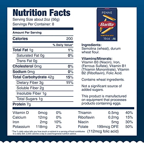 Image of Barilla Penne Pasta, 16 oz. Box - Non-GMO Pasta Made with Durum Wheat Semolina - Kosher Certified Pasta
