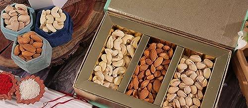 Image of Forest Found Dry Fruit Gift Box (240 gram) | Dry fruits Gift Hamper Celebration Pack For Festival |Almonds, Cashews And Pistachios