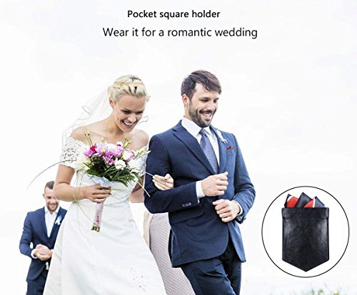 Image of Pocket Square Holder Leather Pocket Square Holder for Men's Suit Handkerchief
