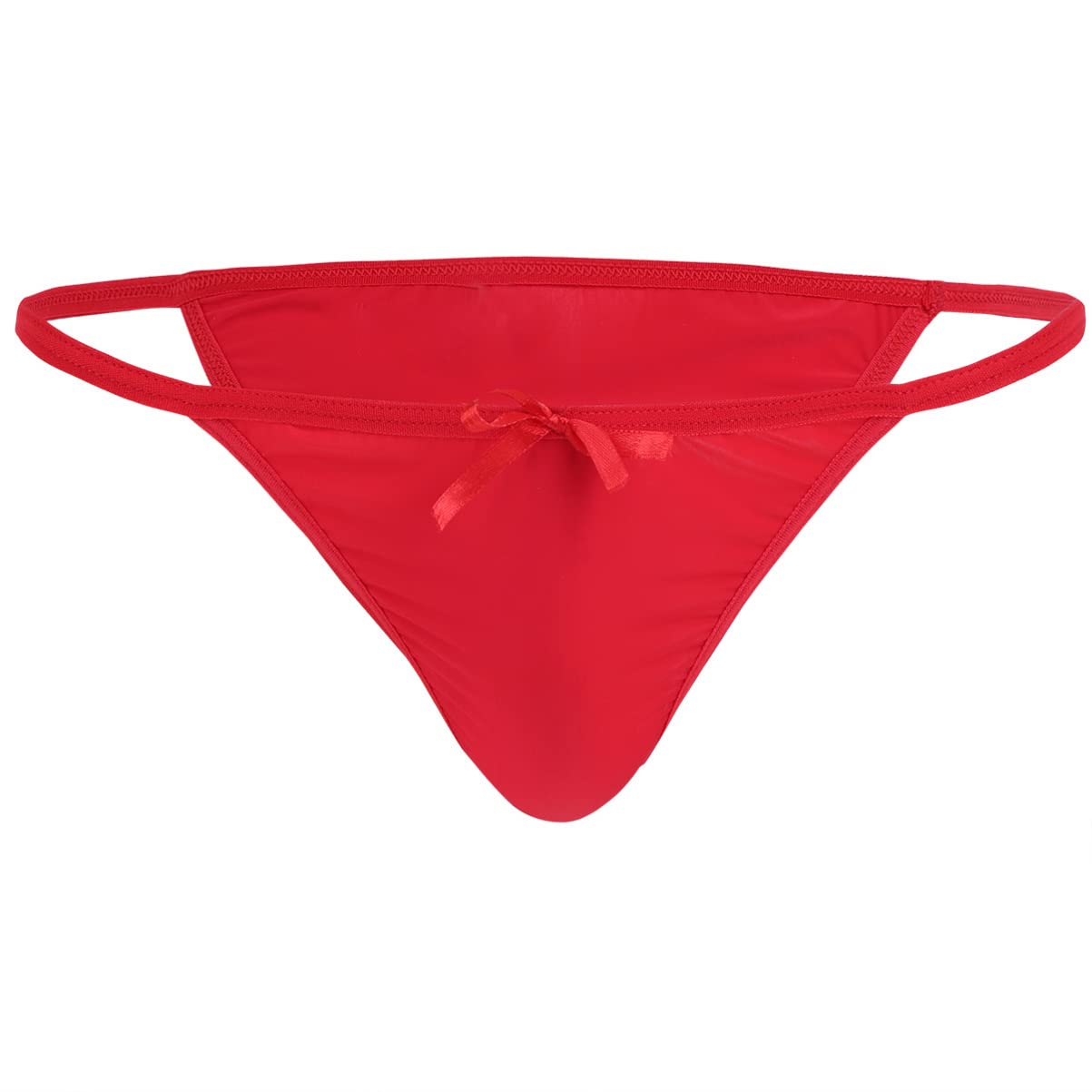 Chictry Men's Red Sissy Soft Silk Low Rise Lingerie Bikini Briefs Underwear L