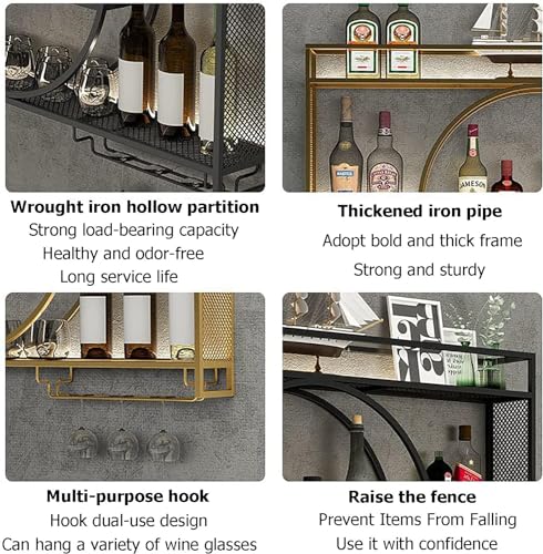 Support de verre à vin inversé et casier métallique pour bouteilles