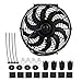 Ventilador de refrigeración del motor, Fydun ventilador universal de 12 pulgadas para automóvil empuje y extracción eléctrico de 12 V con kit