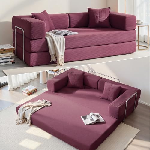 YINIX 78" Foldable Sofa Bed with Pillow & Armrest