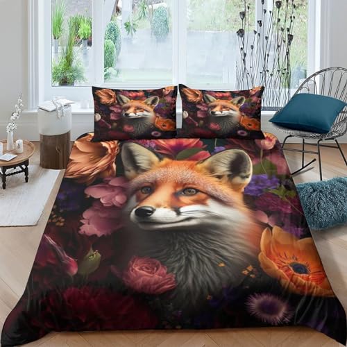 Housse de couette Chouette 3D Wild Animals en microfibre douce 200x200 - 2