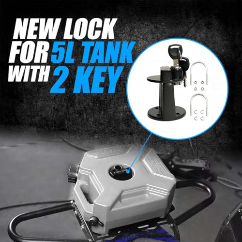 Image of Universal 5 Liter Fuel Jerry Can With Clamp and Cap For Motorcycle | Fuel Container Heavy Duty construction for Petrol /diesel /kerosene Storage (Grey)