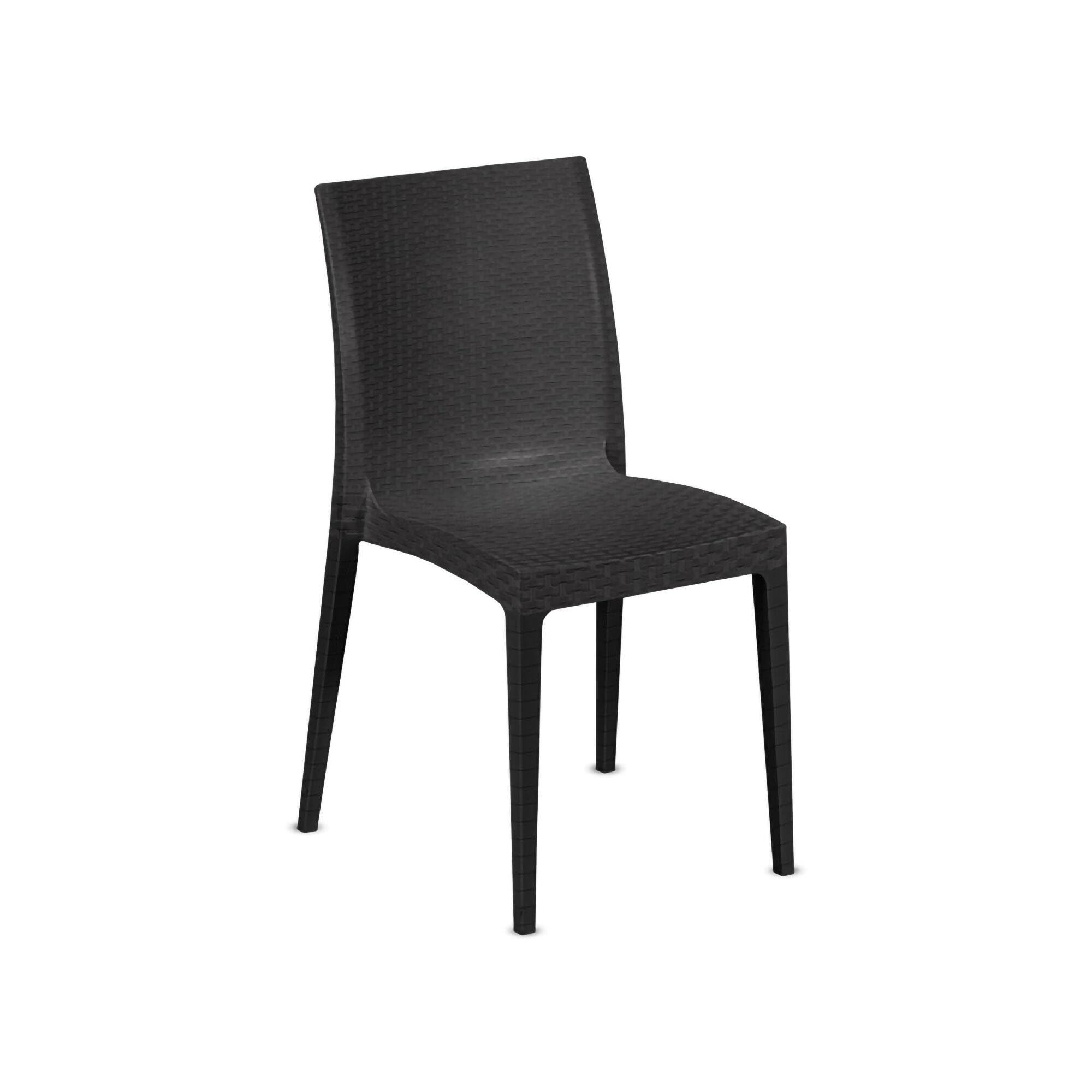 Dmora - Set di 4 sedie da Esterno Palizzolo, Sedia Outdoor salvaspazio, Impilabile, Perfetta per Giardini e verande, Made in Italy, 42x48 h81 cm, Antracite