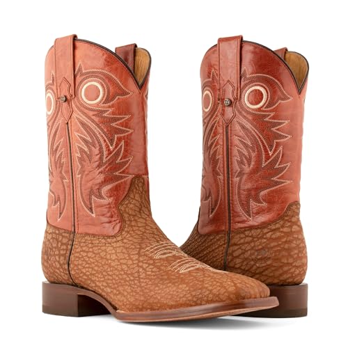 Men's Genuine Bull Neck Leather Rodeo Boot Leather Sole Style 1557 6