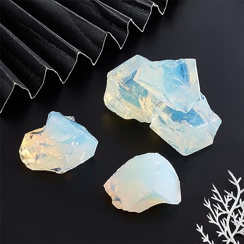 OLYCRAFT 200g 5Pcs Ethiopian Opal Gemstone No Hole Opalite Beads Rough Irregular Ethiopian Opal Stone Organic Crystals Gemstone Natural Ethiopian Opal Stone for DIY Jewelry Making - Image 4