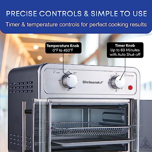 Elite-Gourmet-EAF1222SS-Air-Fryer-Oven-Double-French-Doors-Bake-Grill-Roast-Broil-Rotisserie-Toast-Warm-Air-Fry-Dehydrate-1500-Watts-with-25-Recipes-12L-Capacity-Stainless-Steel