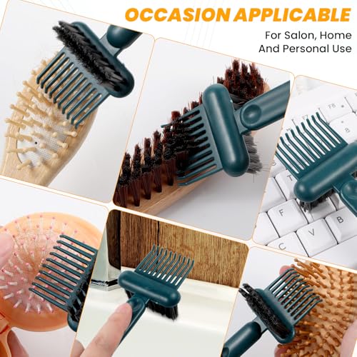 Hair Brush Cleaner 2-In-1 Hair Brush Cleaning Tool Comb Cleaner Plastic Hairbrushes Cleaner Tool for Women Home and Salon Use Cleans Hair Faster (Green) - Image 4