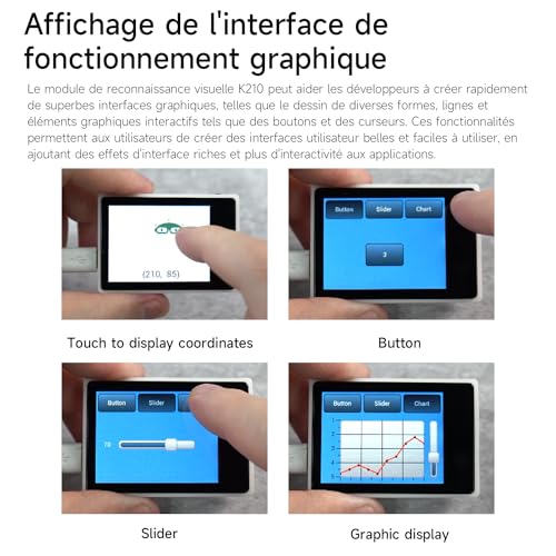 Yahboom Module de capteur de Vision K210 AI Smart Camera pour Arduino Raspberry Pi Micro:bit, Code Open Source, Face|QR|Objet|Couleur|Reconnaissance de Panneaux Routiers, détection de fonctionnalités – vue 6