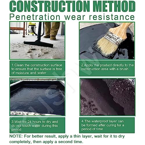 Image of Rushwak Crack Seal Agent 300g with Brush - Black Rubber Waterproof Glue for Roof Leakage and Tile Wall