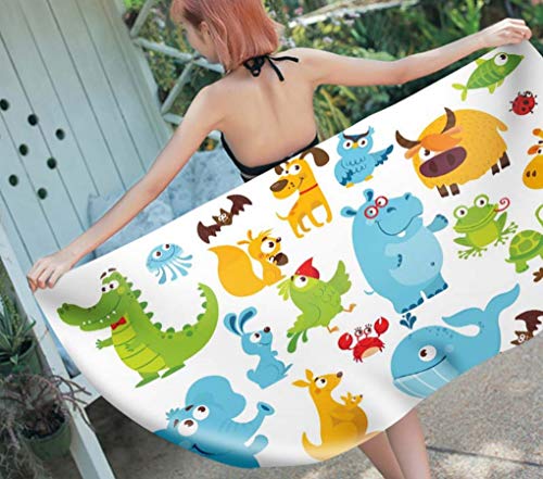 SCVBLJS Toallas De Playa Dibujos Animados Anima Dinosaur Hombres Y Muj