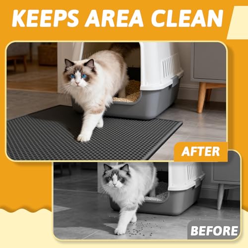 image for Pieviev Cat Litter Mat Double Layer Waterproof Urine Proof Trapping Ma