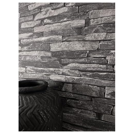 Steintapete Vlies Grau Schwarz | schöne edle Tapete im Steinmauer Design | moderne 3D Optik für Wohnzimmer, Schlafzimmer oder Küche inkl. der NewroomTapezier-Profibroschüre mit Tipps für perfekteWände