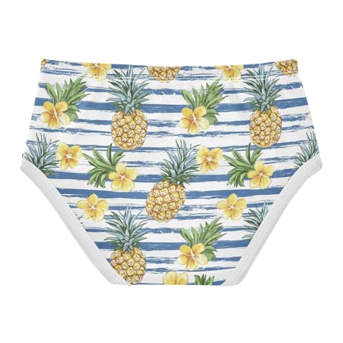 ZZKKO Yellow Pineapple Flower Girls Underwear Toddler Panties for Girls Comfort Brief Size 2-8T2