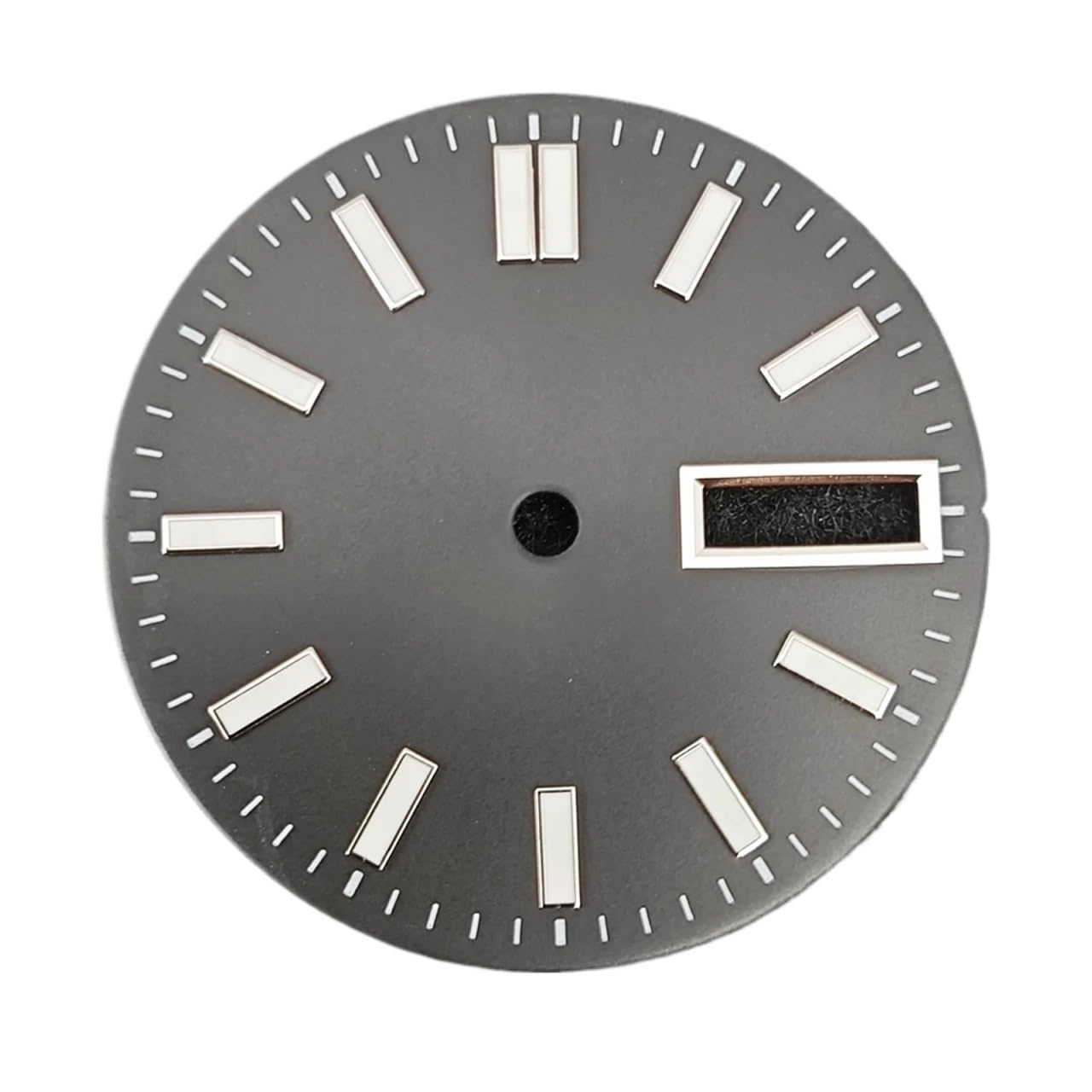 Cadran montre NH36 haut de gamme de 28,5 mm noir à double calendrier lumineux