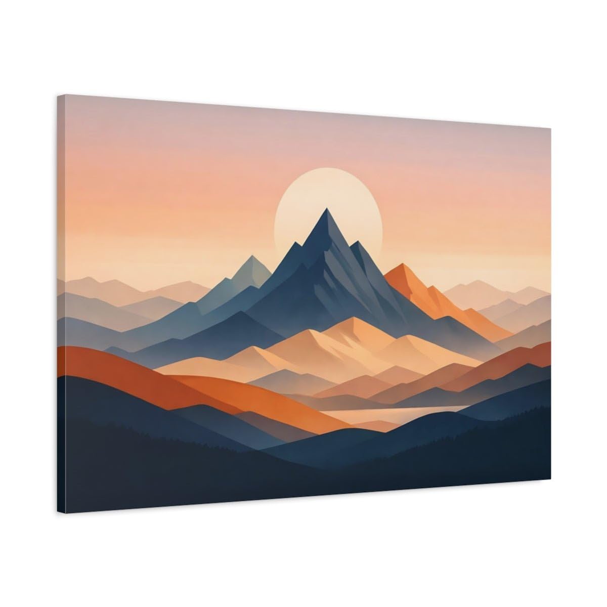 Canvas wall art print mountain range sunset avec chassis epais de 3 cm de qualite - 8