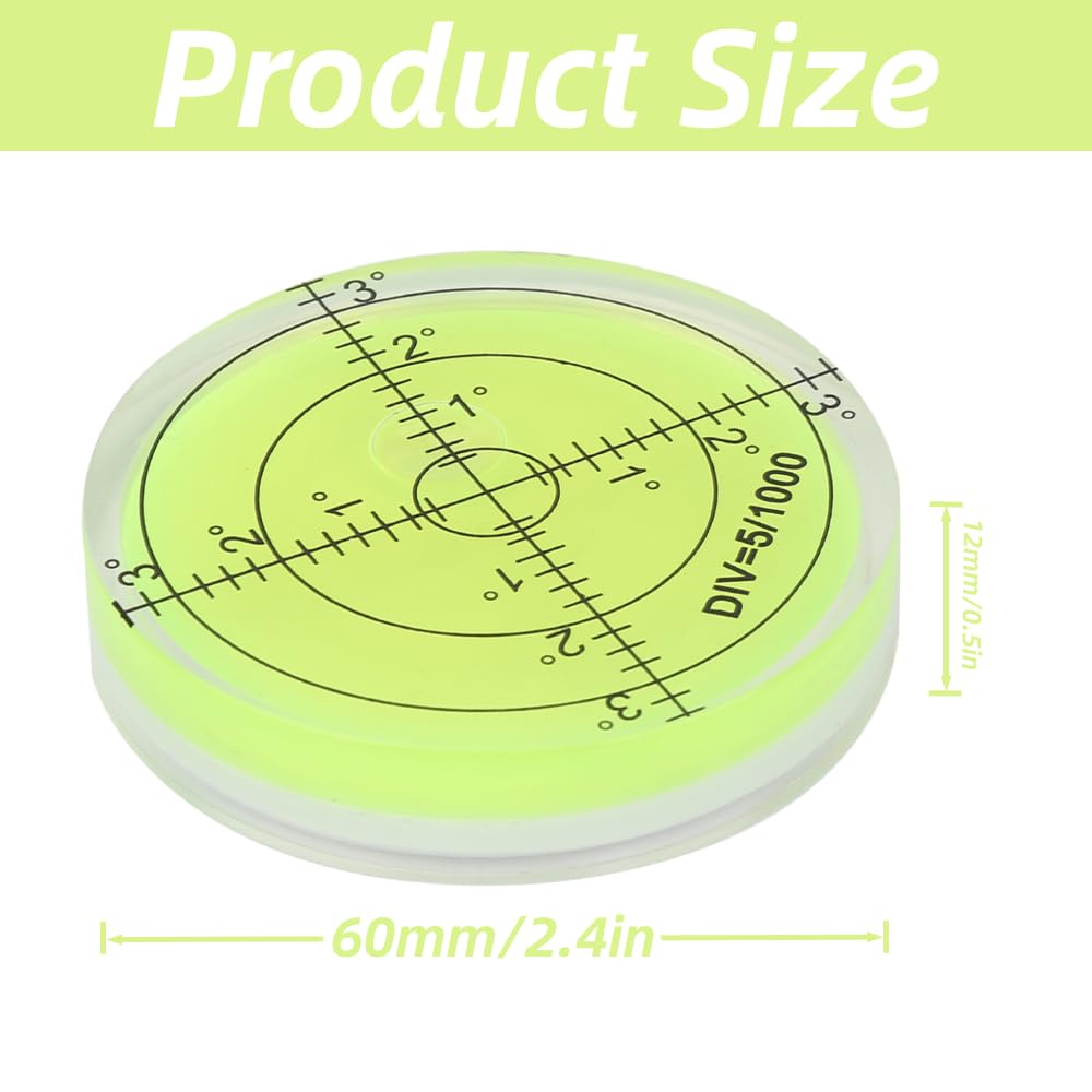 Libelle Runde Wasserwaage Messgerät mit Skala für Kameraplattformwaage, 60mm Durchmesser Libelle Runde Wasserwaage Messgerät mit Skala für Kameraplattformwaage, 60mm Durchmesser