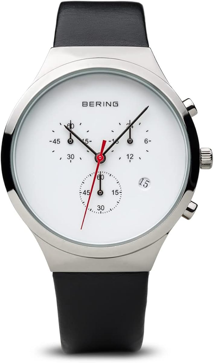 BERING Women Analog Quartz Classic Collection Watch with Calfskin Leather Strap & Sapphire crystal 14736-404