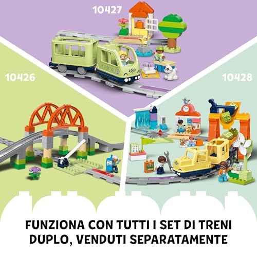DUPLO Town Pack di Espansione Tunnel e Binari Ferroviari - Gioco Didattico con 10 Pezzi di Rotaie, Scambio a 2 Vie e Mattoncino Interattivo - Regalo per Bambini e Bambine da 2 Anni in su - 10425 - Lego - Immagine 5