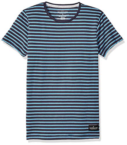 Quiksilver Boys' Big Short Sleeve Youth Knit TOP, Blue Night_Broken Hills, S/10