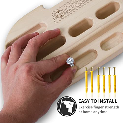Image of POWER GUIDANCE Rock Climbing Hangboard Wooden Hand Grip Strengthener Forearm Exerciser for Climbers Athletes