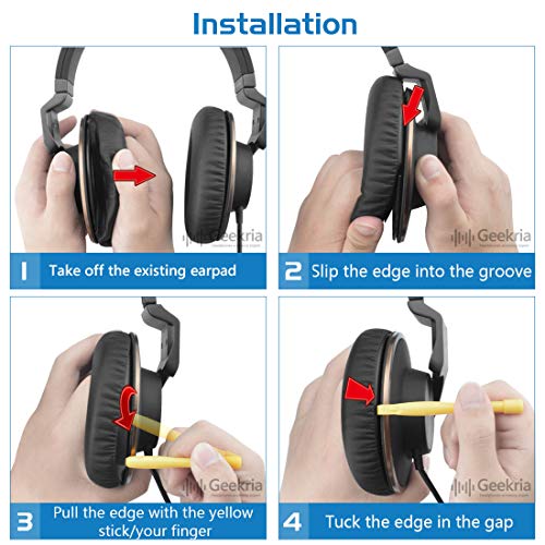 Geekria QuickFit Eiwit lederen vervangende oorkussens voor AKG K550, K551, K553 MKII koptelefoon oordopjes, headset… - Afbeelding 6