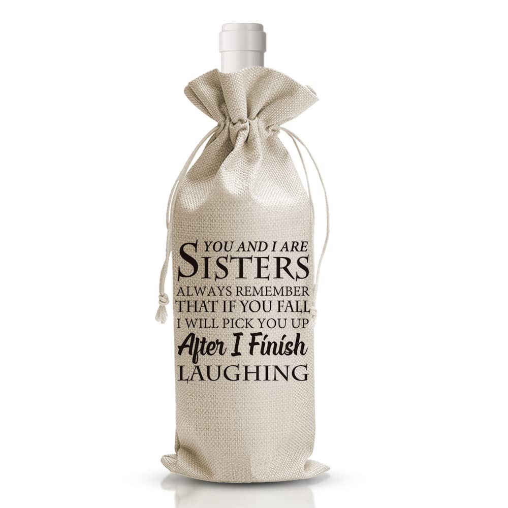 DOI-LANEE Birthday Wine Gift Bag, Birthday Gift Ideas, Wine Bag for Women Sister Best Friend Her Boss Coworker Teacher Mom, Party Supplies Decorations, 1 Pc Burlap Wine Bottle Cover Bag - DL315