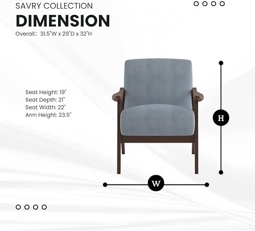 Miniatura 77 de Lexicon Savry - Silla decorativa con brazo de madera de tela de 29 pulgadas de ancho, color naranja Naranja,Marrón claro,Gris