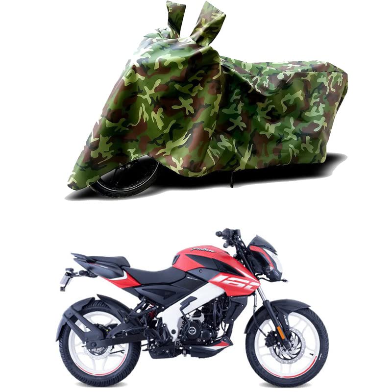 Image of 100% Water Resistant Bike Scooty Two Wheeler Body Cover Compatible for Bajaj Pulsar NS160 /UV-Rays /Heat Protection /Birds Dropping /Scratchproof /Dust Proof /Waterproof /All Varient[Green MJ]