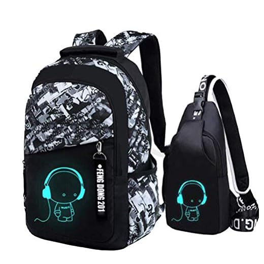 Asge Mochila escolar de tela Oxford para niños Mochila escolar Mochila de impresión Mochila juvenil Mochila reflectante al aire libre - Talla única