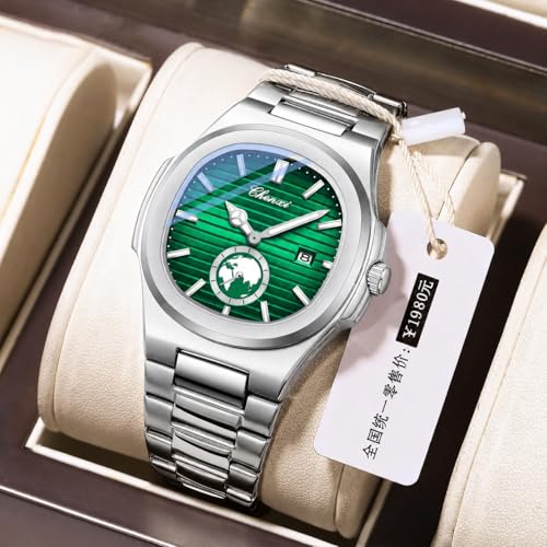 Image of Gosasa Fashion Men's Watches Date Business Watch Stainless Steel Luxury Style Luminous Quartz Waterproof Analog Display Male Wristwatch