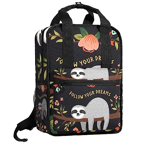 Sac à dos garçon paresseux multicolore réglable école 35cm