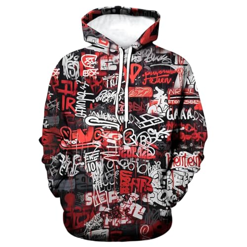 Sweat à capuche imprimé en coton doux et résistant coupe classique