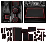 CupHolderHero Compatible with Hyundai Tucson Accessories 2016-2021 Premium Custom Interior Non-Slip Anti Dust Cup Holder Inserts, Center Console Liner Mats, Door Pocket Liners 23pc Set (Red Trim)