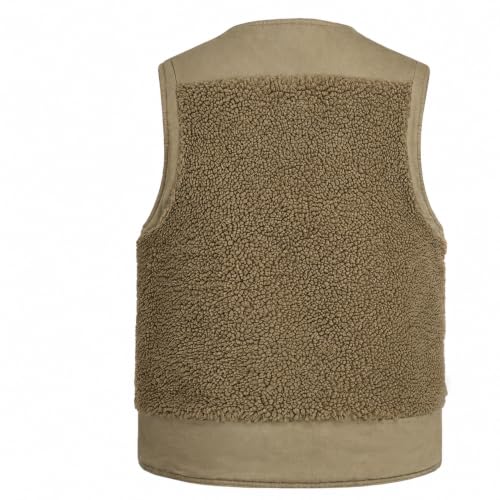 Chaleco de algodón grueso para hombre con forro polar y botones 5