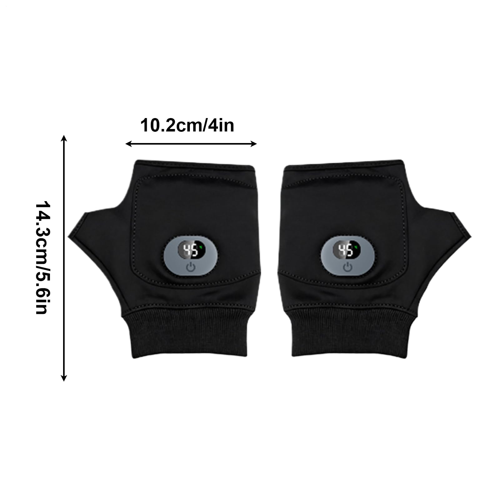 Guantes calefactables eléctricos | 3 niveles pantalla digital guantes térmicos sin dedos, guante eléctrico para clima frío | para camping, ciclismo, carreras al aire libre, conducción