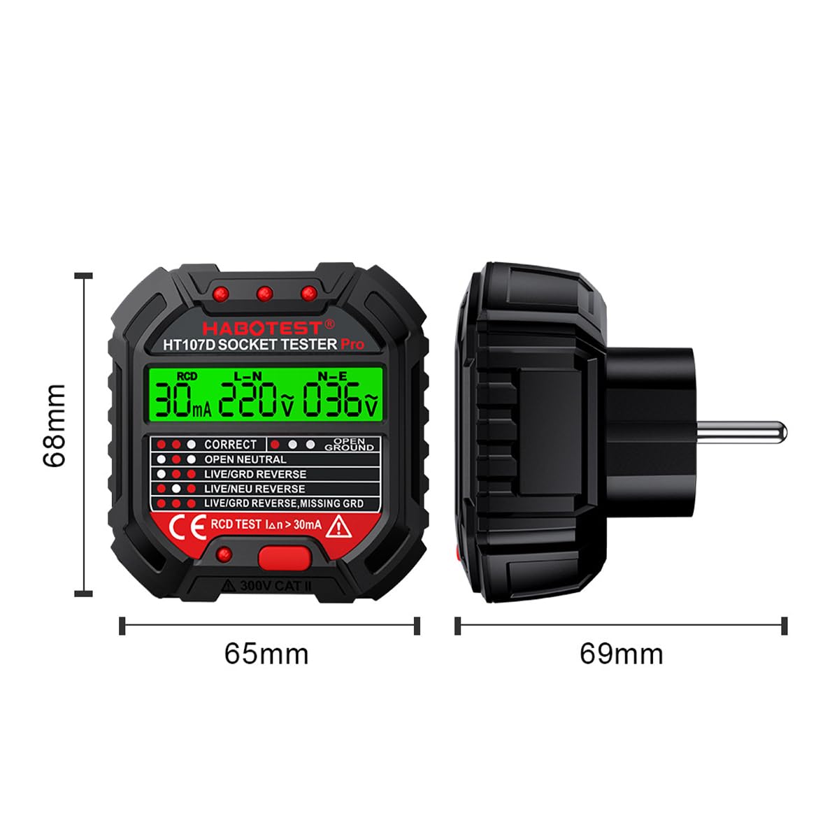 Tester Per Prese Di Corrente Tester Per Prese Di Corrente Con Display Di Tensione Presa Di Corrente 90-250 V Rilevatore Automatico Di Tensione Di Polarità Del Circuito Elettrico