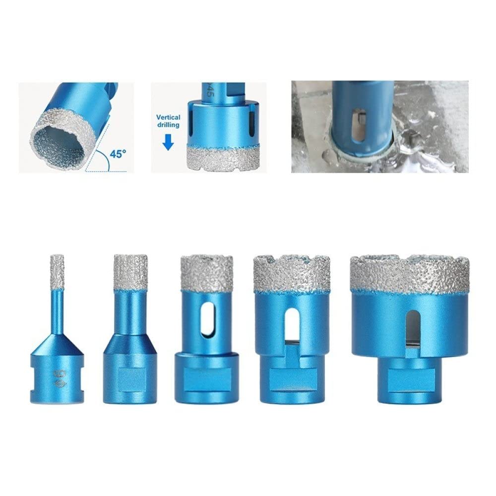 1 Pz Foro A Secco Sega Punta Punte Per Foratura Ceramica Per Piastrelle Granito Taglierina Per Marmo Blu 6-80mm Punte Per Filettatura M14,70mm