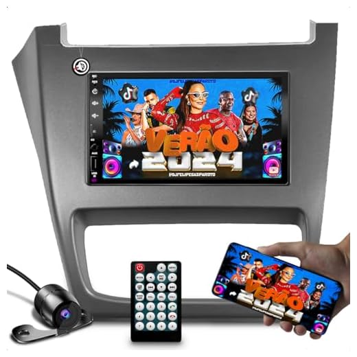 kit de central multimidia com espelhamento android e ios + moldura de 7 polegadas compativel com FOX, SPACEFOX, SPACECROSS, CROSSFOX + camera de ré (GRAFITE)