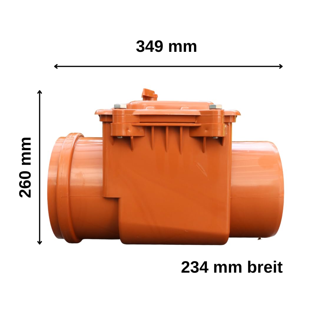 Cierre antirretorno con cierre diámetro DN 50 hasta diámetro DN 200 en naranja y gris selección (DN 160 naranja)