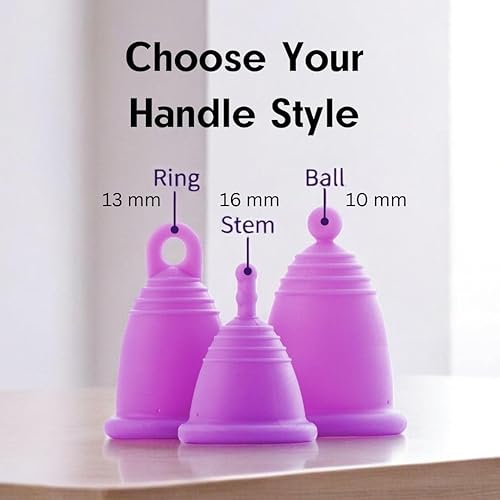 Miniatura 3 de Taza menstrual más personalizable con asa de anillo MeLuna Me Luna Copa de período firme reutilizable para atletas Alternativa de almohadilla de